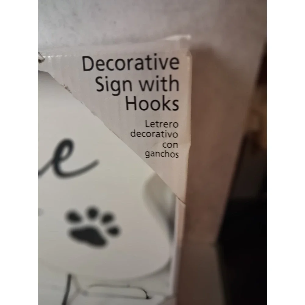 Mainstays Wooden Decorative Wall Sign Hooks 